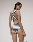 Fernanda One Piece Forest Stripe close up back