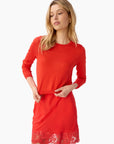 Jaye Cropped Knit Top Goji with matching skirt