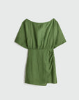 Green dress on a white background