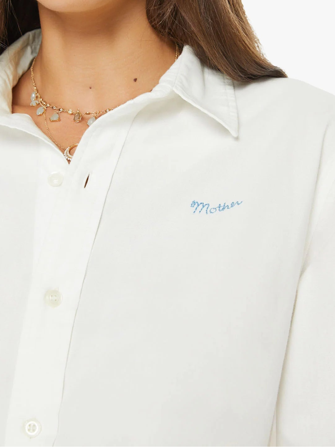 The Bestie Button Down embroidery detail