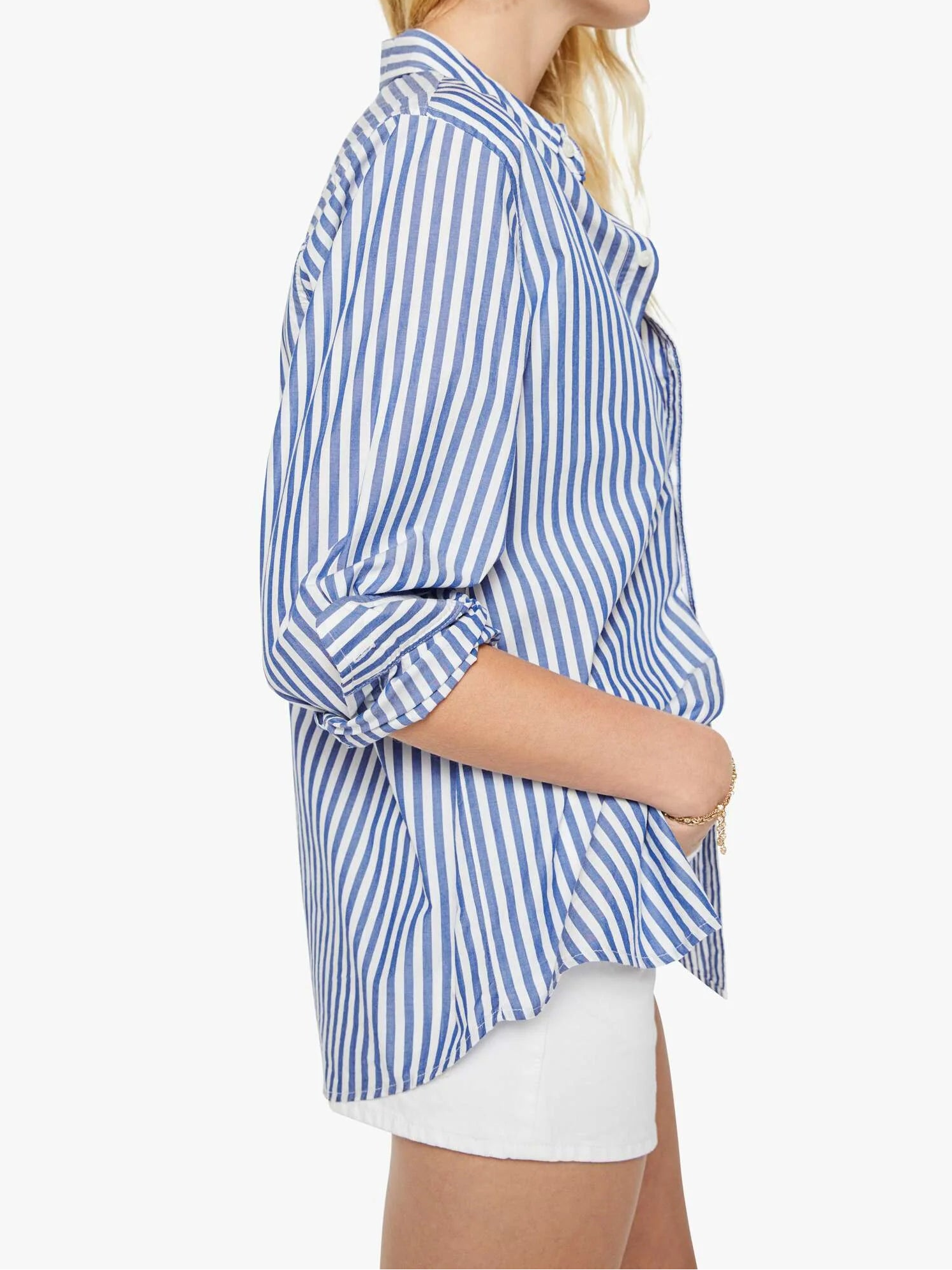 The Bestie White and Blue Stripe side