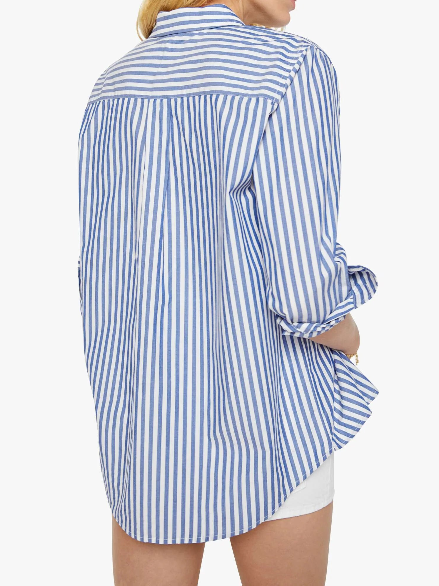 The Bestie White and Blue Stripe back
