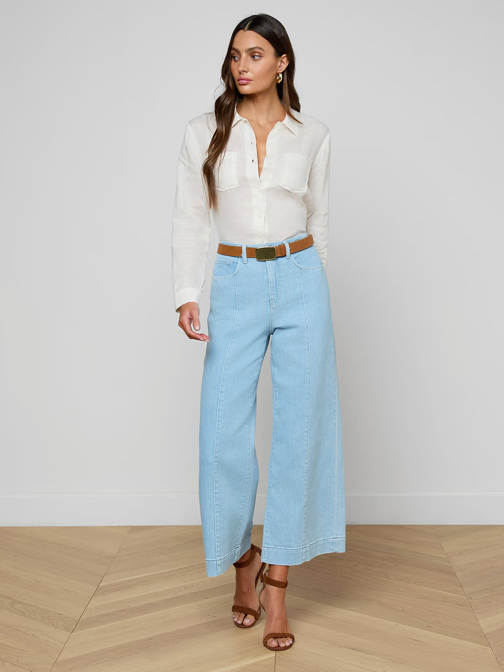 Houston Cropped Wide-Leg Jean full body front