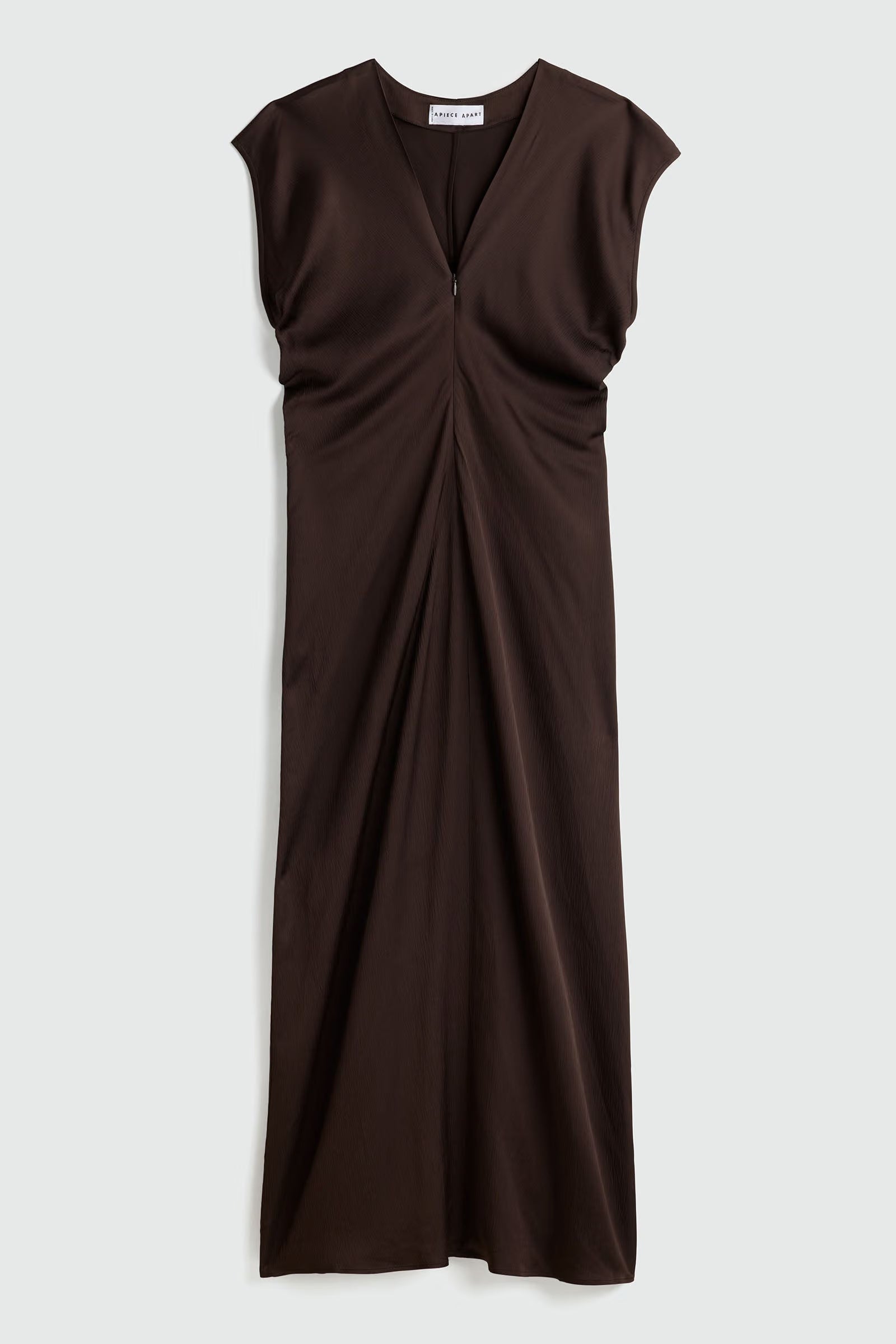 Monde Drape Bias Maxi Dress front view on white background