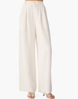 White wide-leg pants on a white background