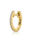 Single Reversible Diamond And Emerald Mini Huggie Earring diamond side