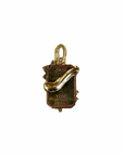 Snake Diamond Dog Tag Charm back, dark lighting