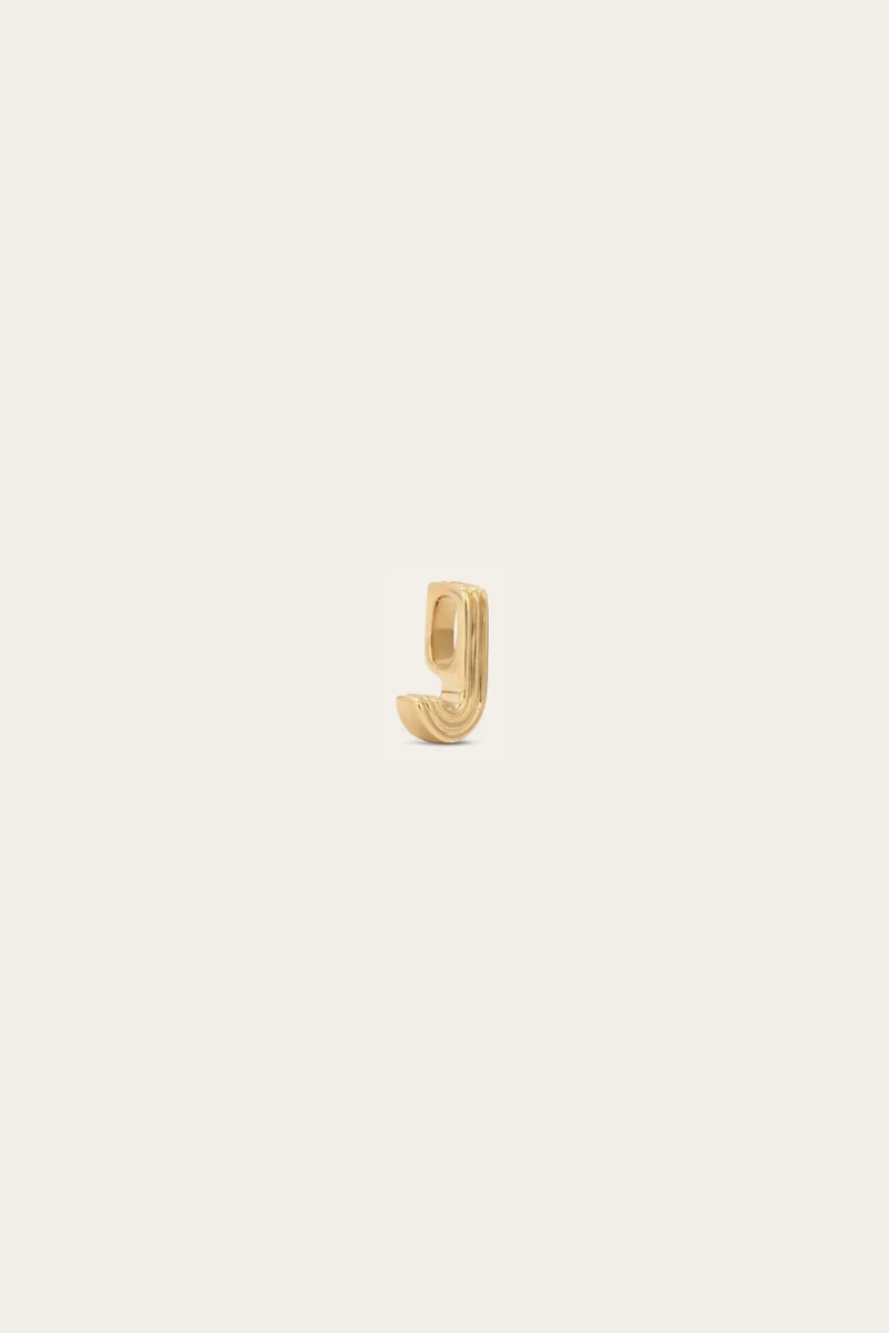 Groovy Initial Mini Bead - Letter J side
