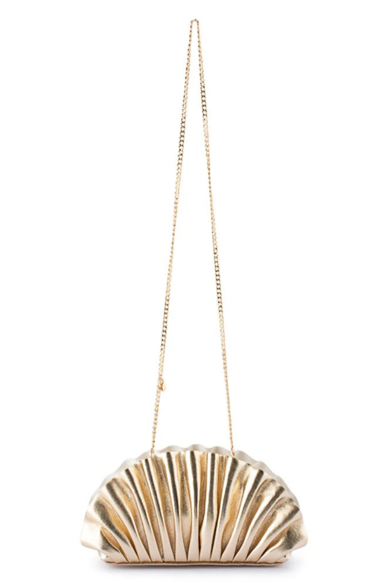 Hollie Pleated Clutch with chain strap