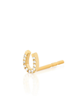 Single Diamond Mini Horseshoe Stud Earring side view