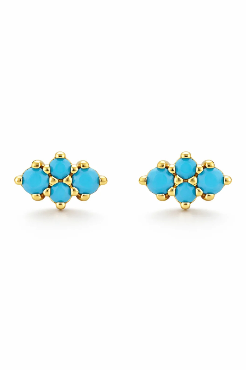 Dora Turquoise Stud Earrings close up