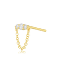 Single Graduated Diamond Bar Chain Stud Earring side