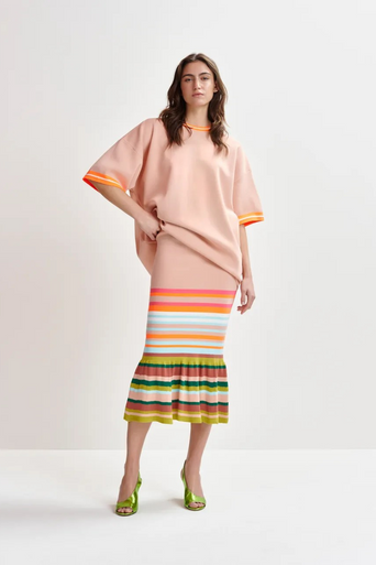 Essentiel Helove Stripe Knit Skirt full body front