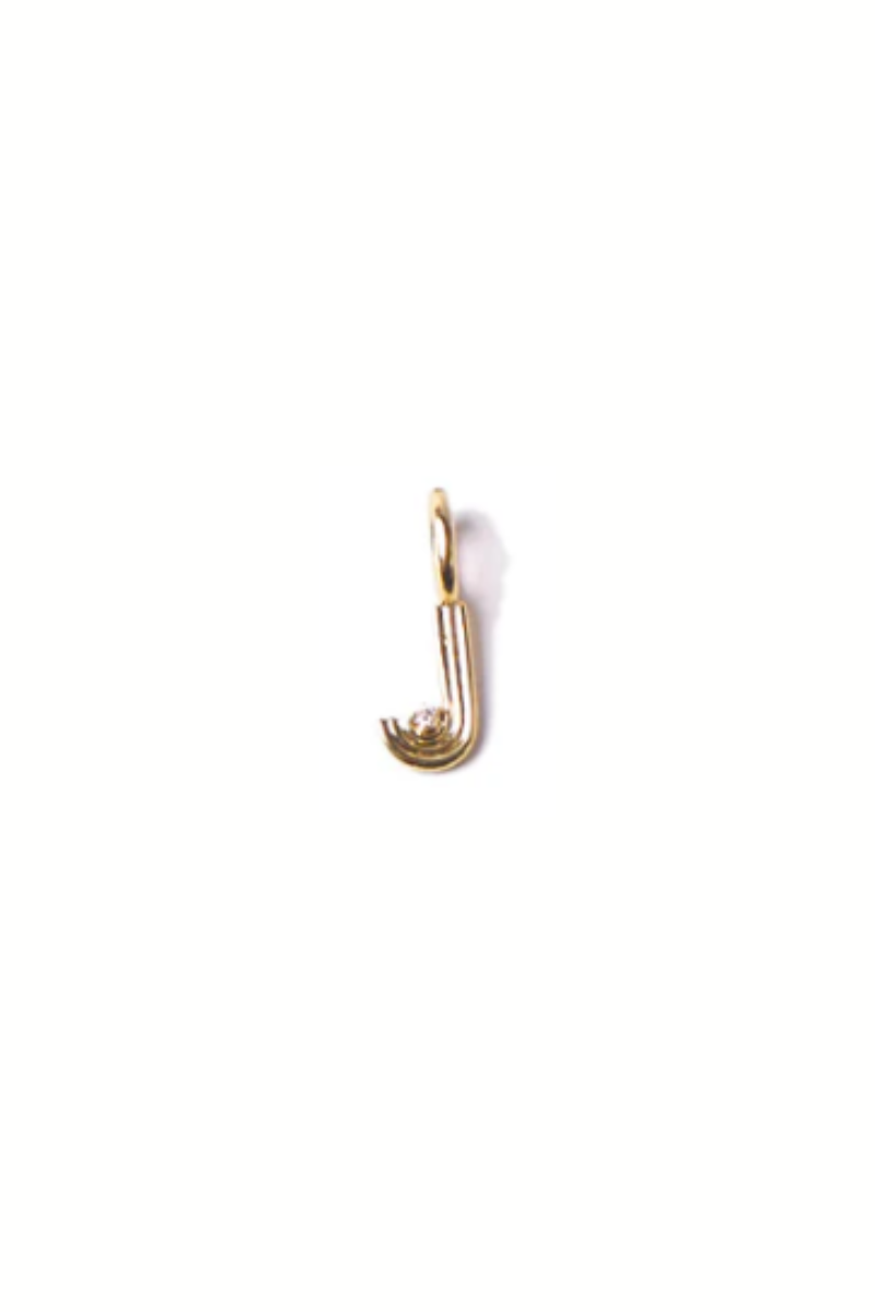 Adina Reyter Groovy Diamond Initial Mini Bead J by itself