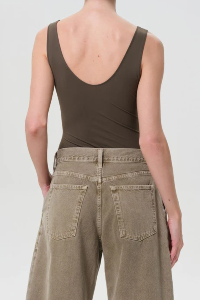 Agolde Tora Tank Bodysuit Grove back