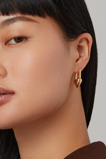 Jenny Bird Padlock Heart Earrings on model