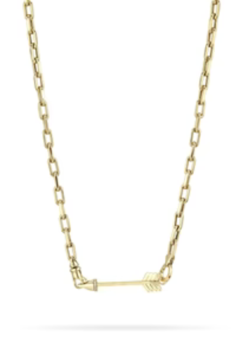 Adina Reyter Mini Diamond Arrow Hinged Charm on Italian link chain