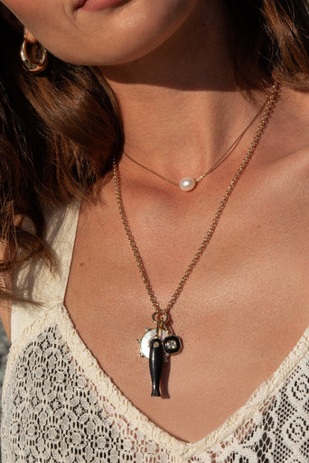 Santorini Necklace on model