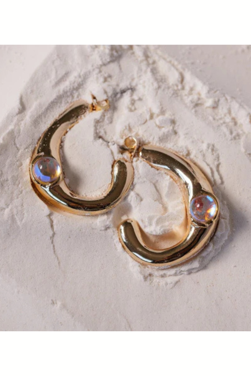 Leeada Lune Earrings Moonstone full view
