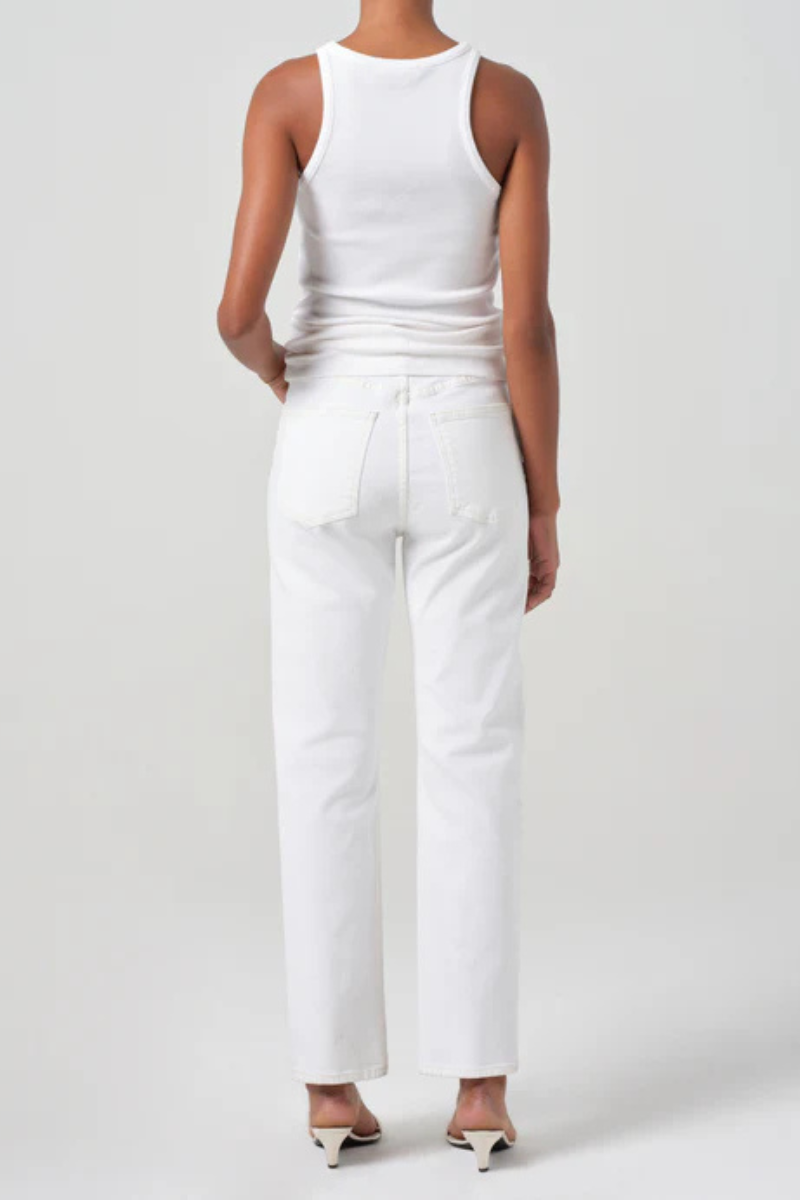 Agolde 90s Pinch Waist High Rise Straight in Marshmellow back