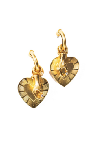 Elizabeth Cole Francia Heart Earrings flat lay