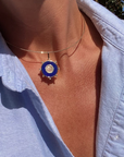Thatch Soleil Lapis and Mother of Pearl Charm on model