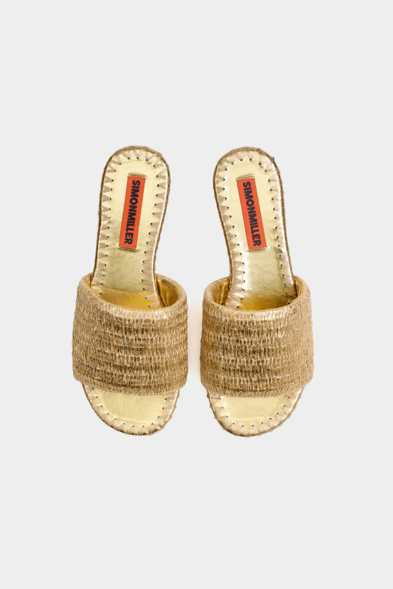 Simon Miller Metallic Raffia Slide top