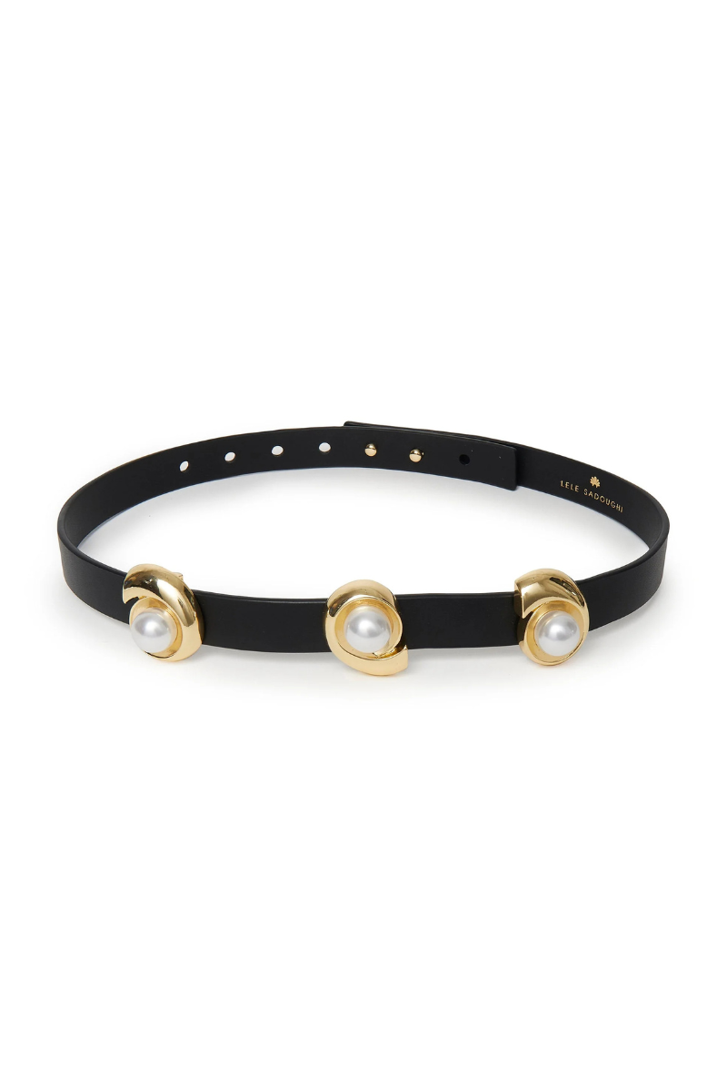 Lele Sadoughi Deco Swirl Station Belt full view