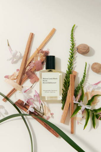 Perfume Oil No.04 Bois De Balincourt .5oz flat lay