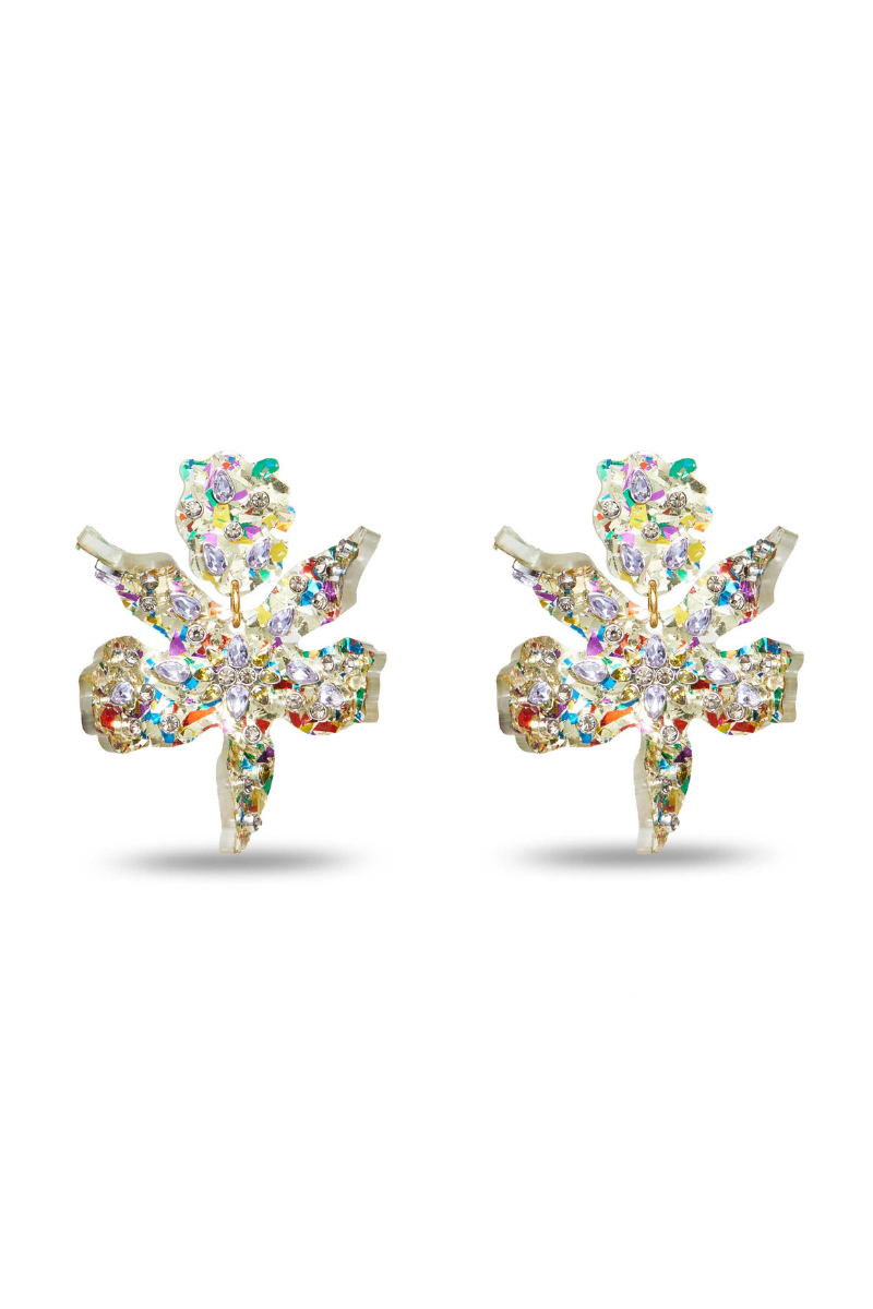 Lele Sadoughi Small Paper Lily Earring side by side