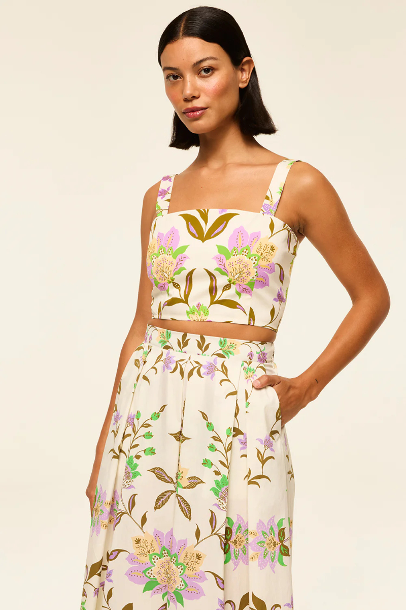 Misa Lois Sleeveless Crop Top front