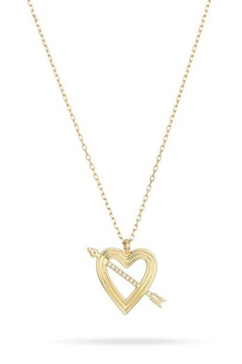 Adina Reyter Open Pave Heart Arrow Necklace close up