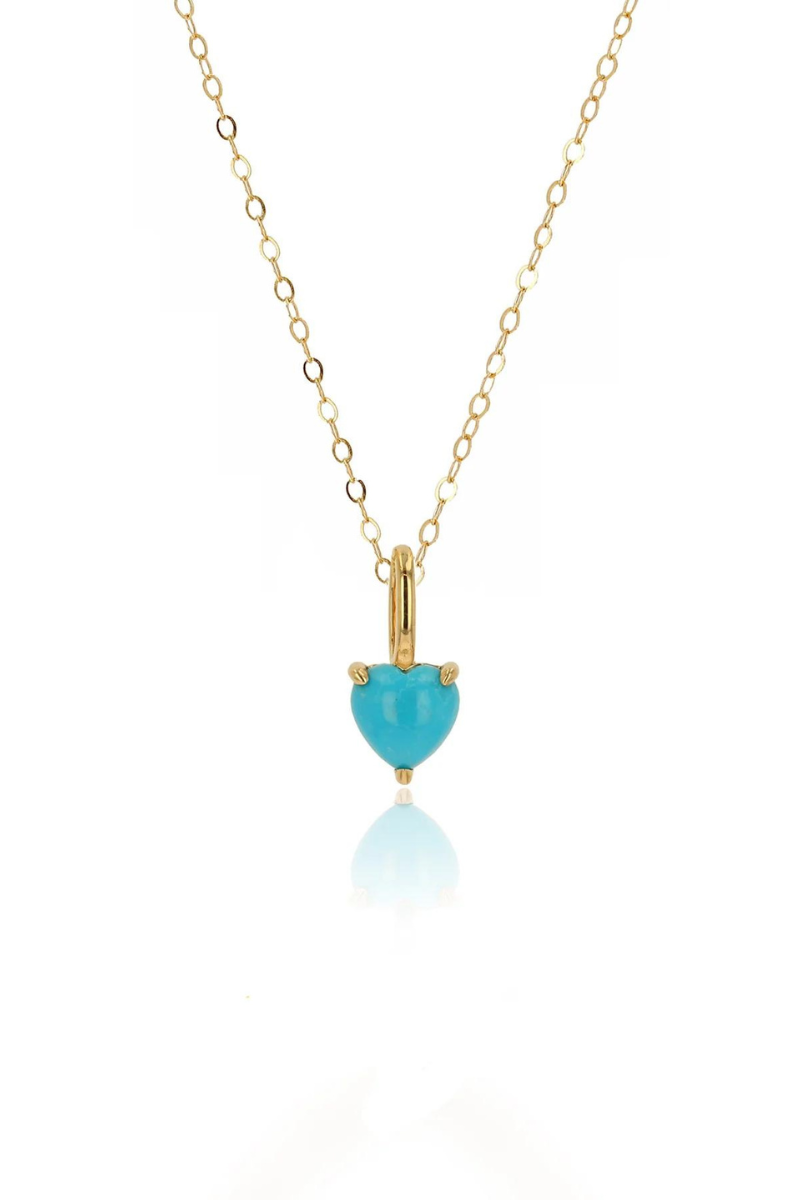Rachel Reid Turquoise Heart Charm on small chain