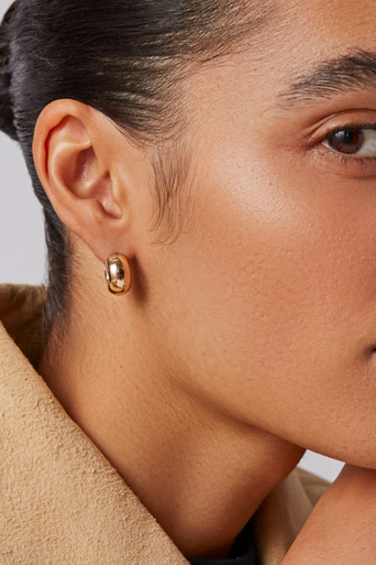 Jenny Bird Mini Tome Hoop Earrings on model