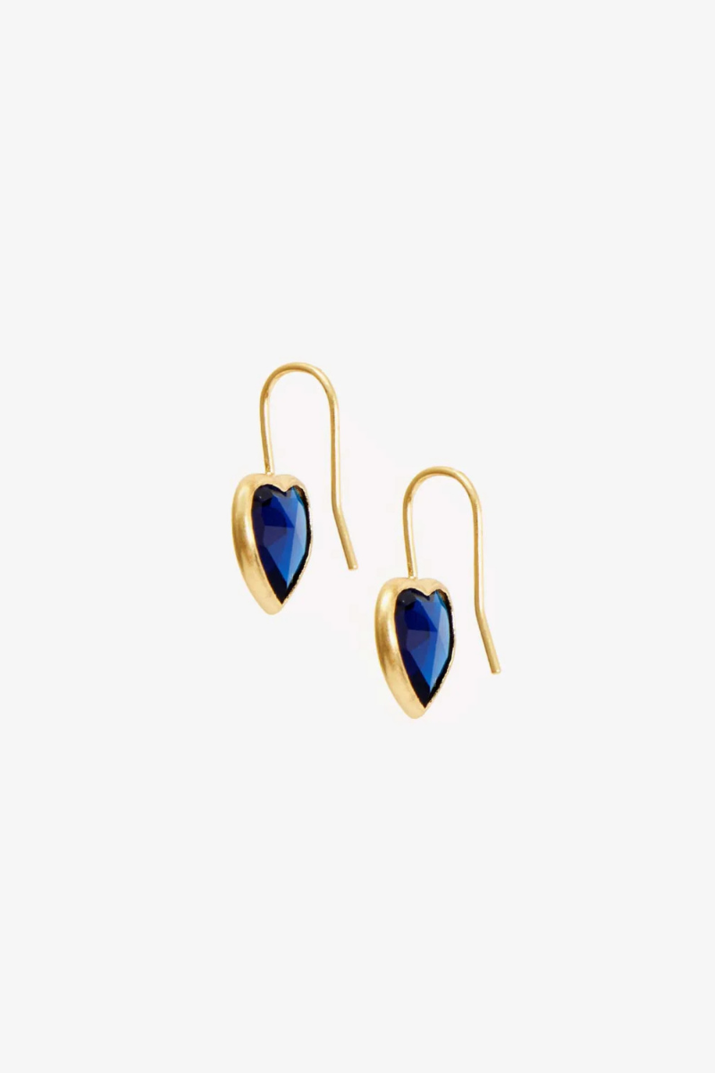Clare V Bezel Heart Earrings side