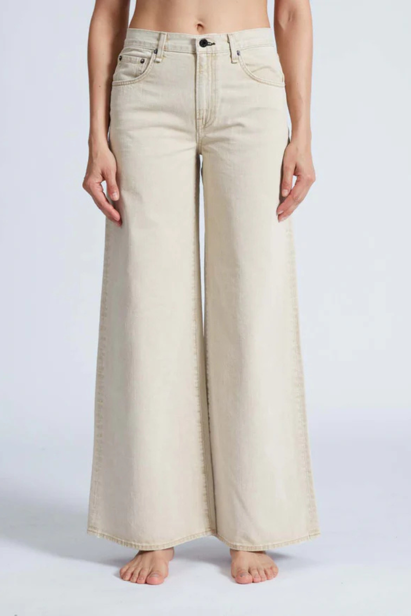 Askk Atomic Wide Leg Jean in Ecru front