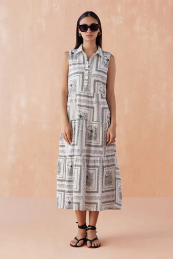 Omika Emiline Maxi Dress front, no belt
