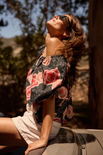 Natalie Martin Ella Top Poppy Print side