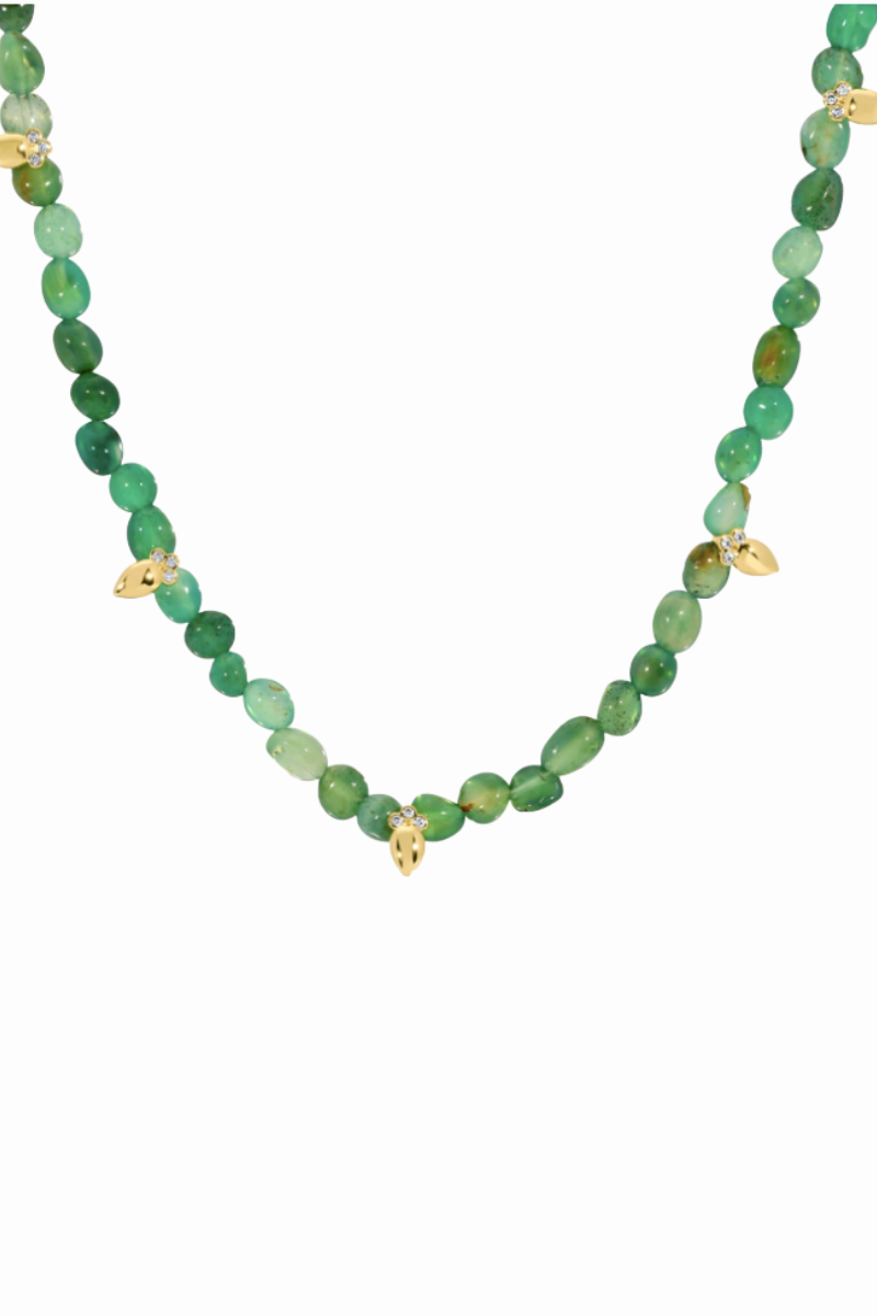 Leeada Athena Beaded Charm Necklace close up
