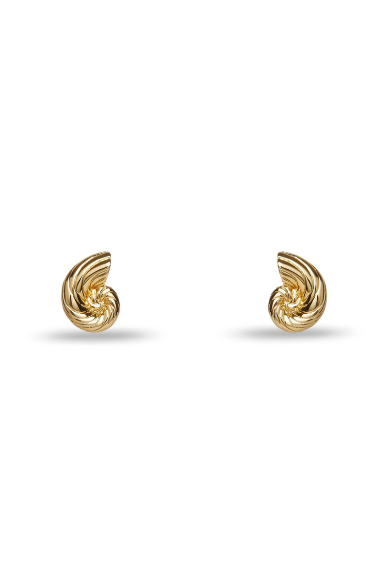 Lele Sadoughi Nautilus Shell Stud Earring side by side