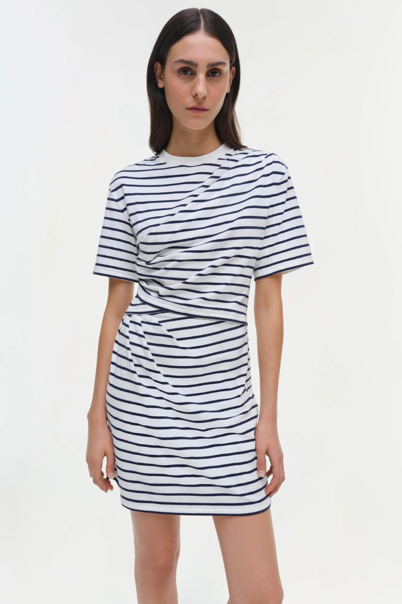 Simkhai Zeus Draped T-Shirt Dress close up front