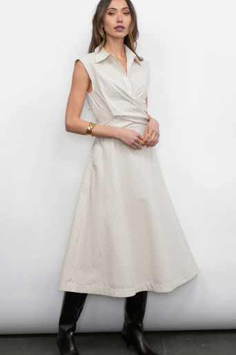 Greylin Lorena Stripe Midi Dress front/side