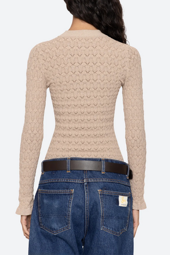 Sea New York Ruby Long Sleeve Top Champagne back