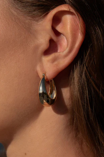 Thatch Lumi Hoop Earring Gold on ear