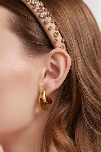 Lele Sadoughi Stone Dome Drop Earring on ear
