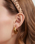 Lele Sadoughi Stone Dome Drop Earring on ear