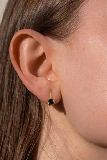 Thatch Noemi Black Earrings on ear
