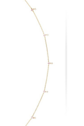 Adina Reyter Pink Sapphire Diamond Drop Necklace sideways