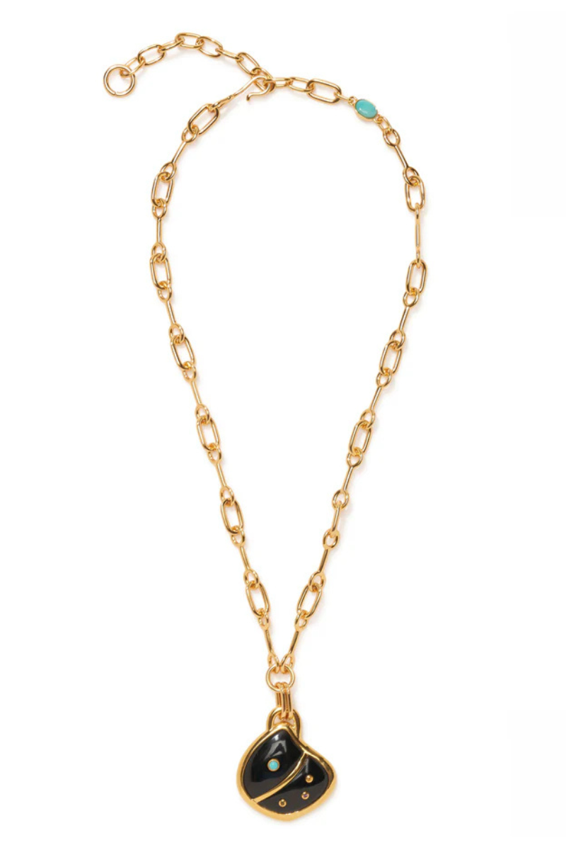 Lizzie Fortunato Agate Shell Pendant Necklace full view