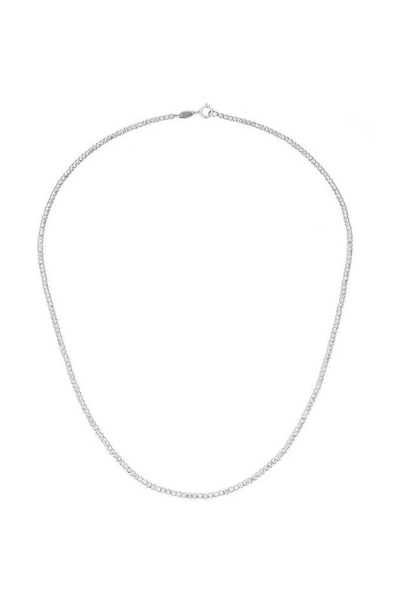 Adina Reyter Bead Chain Necklace Silver full view
